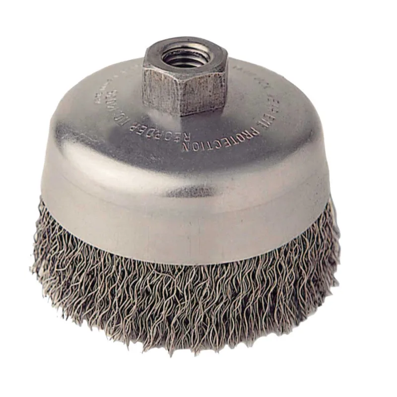 Vortec Pro Crimped Wire Cup Brush, 5" Dia, 5/8-11, 0.02" Carbon Steel, Display