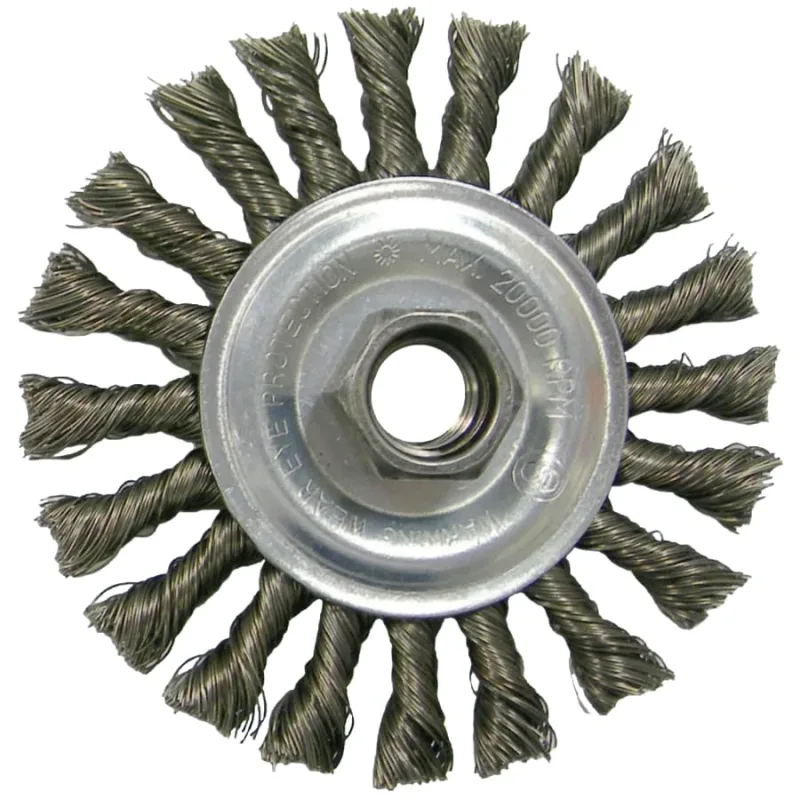 Vortec Pro Knot Wire Wheel, 4 in Dia, .02 in Carbon Steel, 5/8 in - 11 UNC Nut