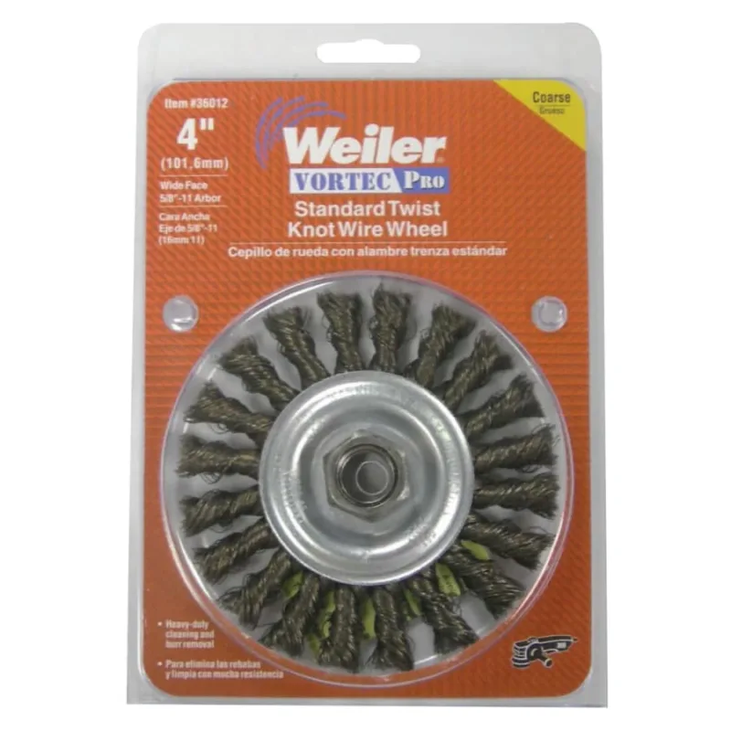 Vortec Pro® Knot Wire Wheels, 3 in D, 0.014 in Carbon Steel Wire, 25,000 rpm