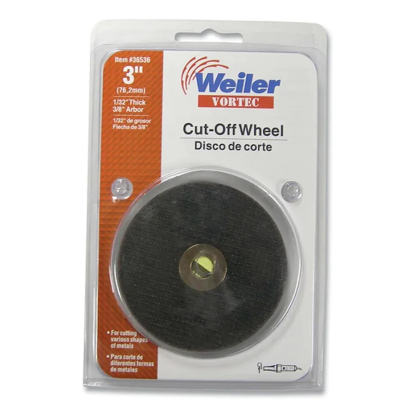 Vortec Pro® Die Grinder Cut-off Wheel, 3 in dia, 1/32 in Thick, 3/8 in Arbor, 60 Grit, Aluminum Oxide