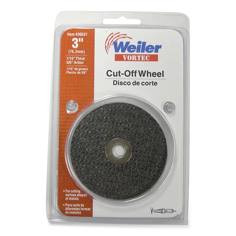 Vortec Pro® Die Grinder Cut-off Wheel, 3 in dia, 1/16 in Thick, 3/8 in Arbor, 36 Grit, Aluminum Oxide