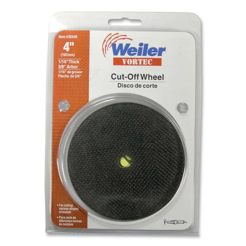 Vortec Pro® Die Grinder Cut-off Wheel, 4 in dia, 1/16 in Thick, 3/8 in Arbor, 36 Grit, Aluminum Oxide