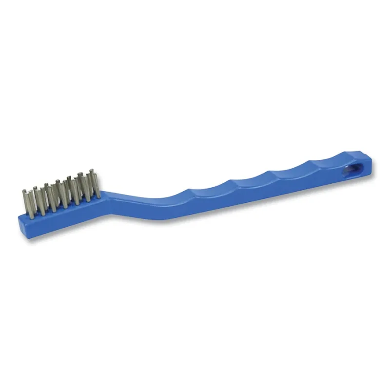 Small Handle Wire Scratch Brush, Stainless Steel Fill, Plastic Block, 3 x 7 Rows, Vending Ready