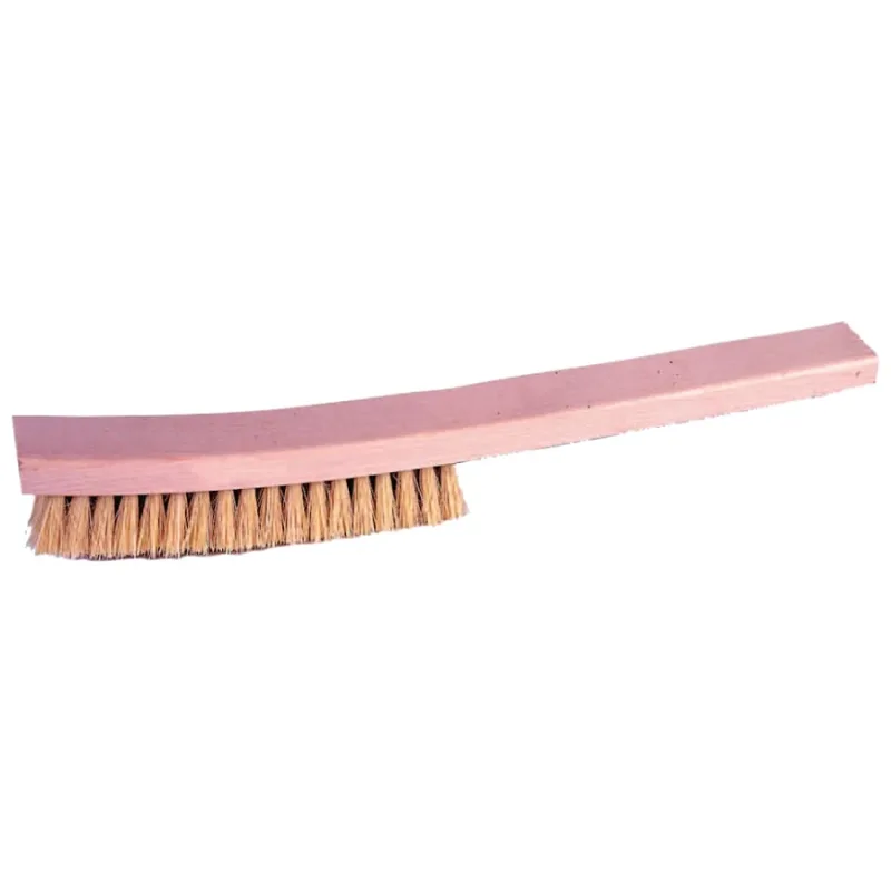 Plater's Brush, 13 in, 4 X 18 Rows, Tampico Wire Bristle, Curved Wood Handle