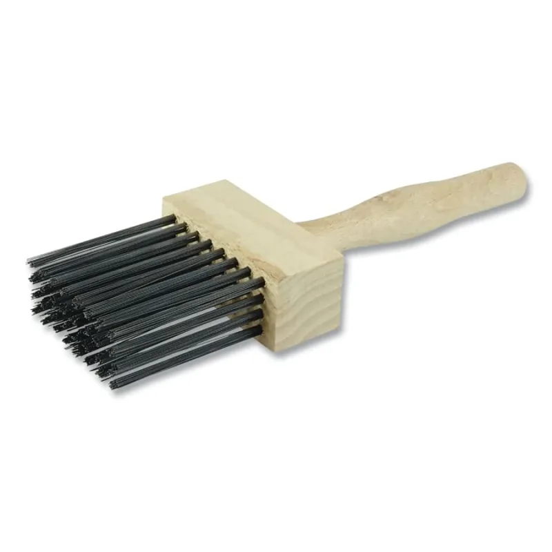 Wire Duster, 4 X 8 Rows, Steel Wire Bristle, Wood Handle