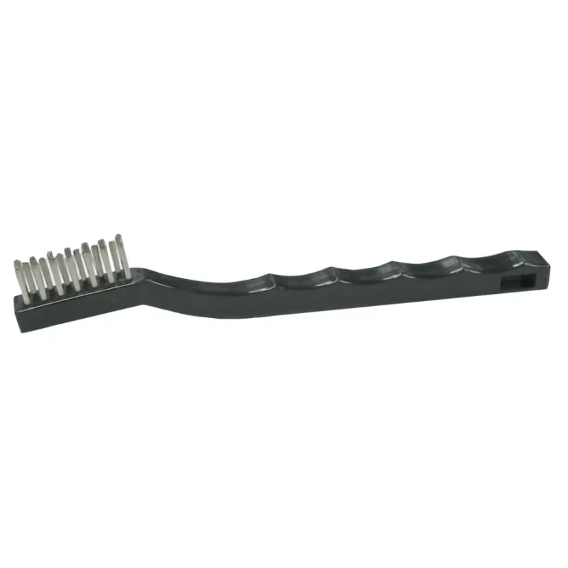 Small Hand Scratch Brushes, 7 1/2 in, Stainless Steel Wire, Plastic Handle