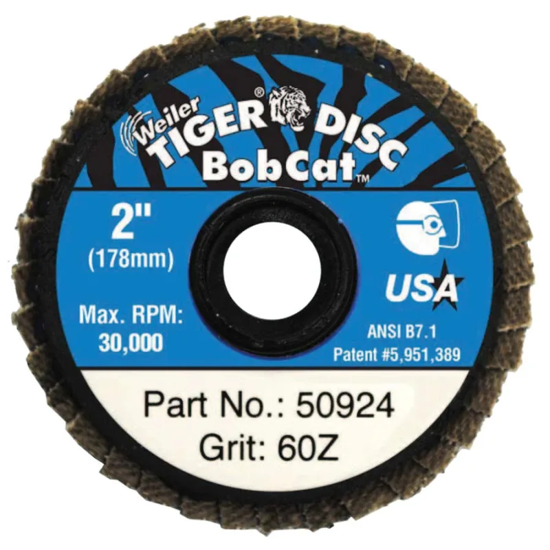 Bobcat™ Flap Discs, Zirconium, 2 in Dia., 60 Grit