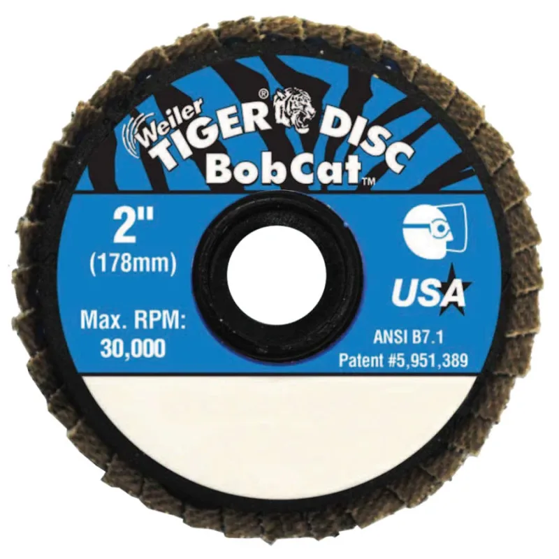 Bobcat Flat Style Flap Discs, 2 in, 60 Grit, 30,000 rpm