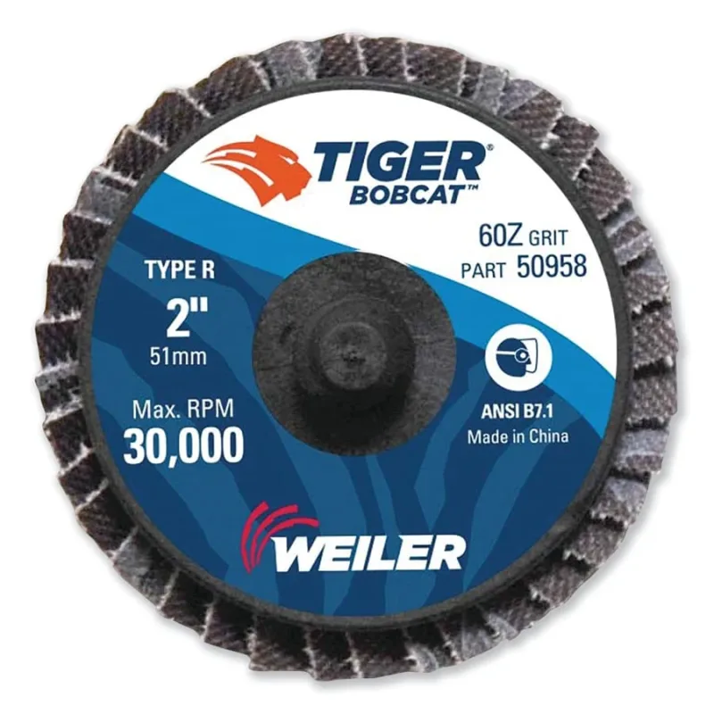 Bobcat™ Mini Abrasive Flap Disc, 2 in, Flat, (Ty27), Type R Mount, 60Z