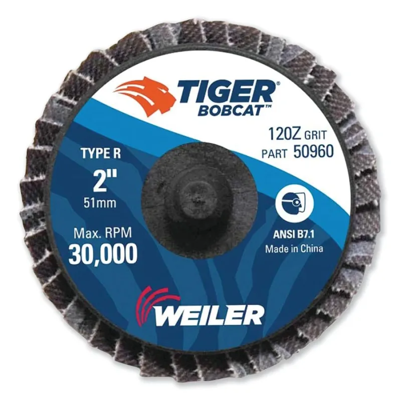 Bobcat™ Mini Abrasive Flap Disc, 2 in, Flat (Ty27), Type R Mount, 120Z