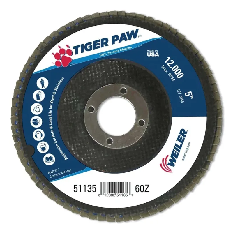 Tiger Paw Coated Abrasive Flap Discs, 5
