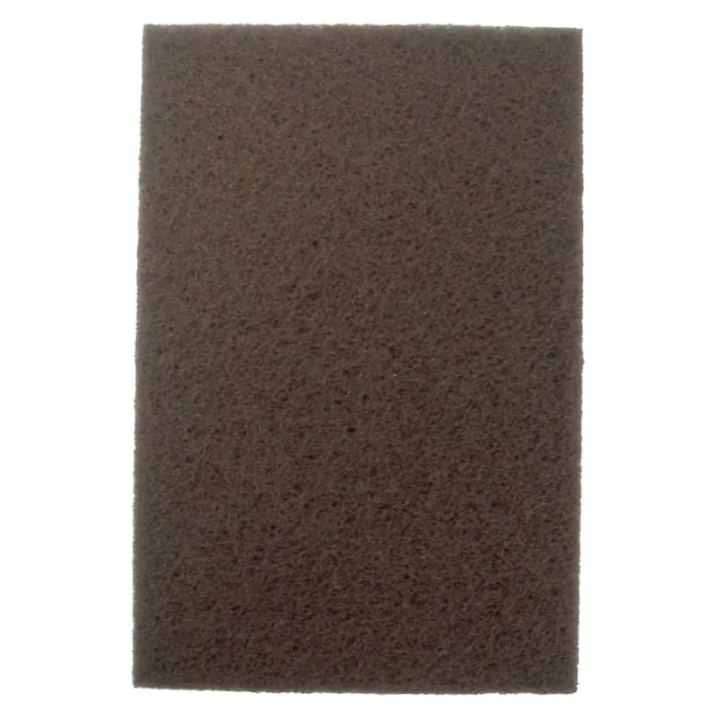 Non-Woven Hand Pad, 9 in x 6 in, Brown, Aluminum Oxide, Brown, Heavy-Duty