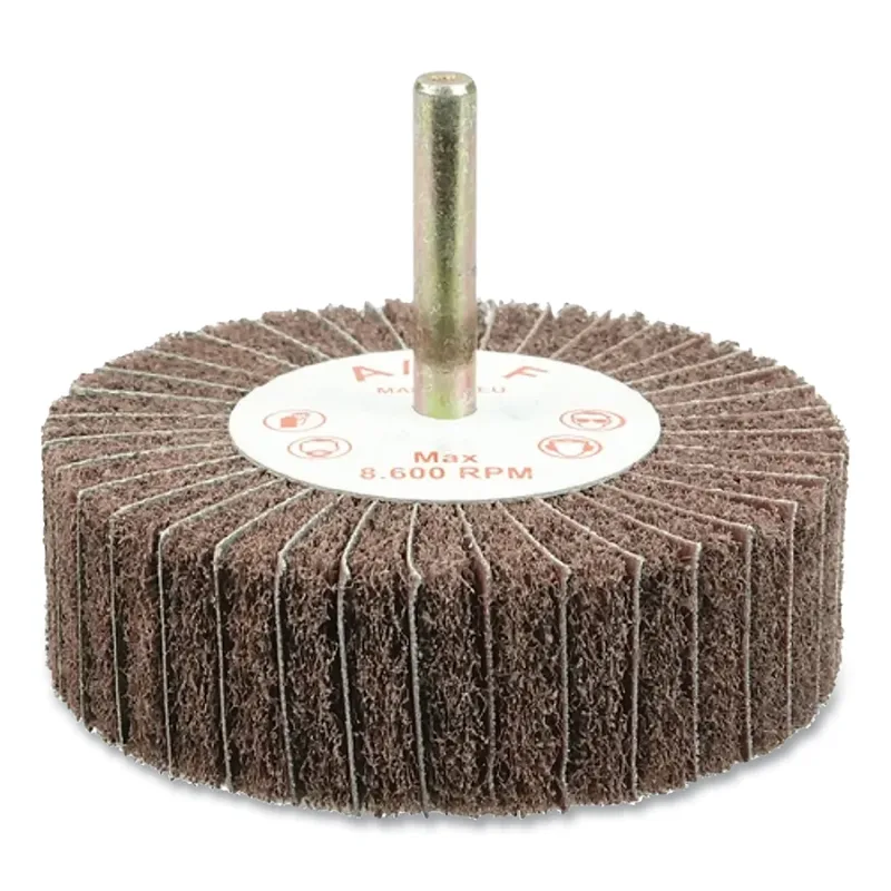 Stem-Mounted Interleaf Flap Wheel, 3 in dia, 320 grit, 8600 RPM