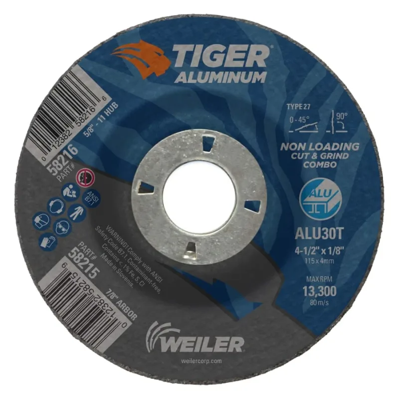 Die Grinder Cut-off Wheel, 4 in Dia., 3/8 in Arbor, Type 1, 24 Grit, Alum. Oxide