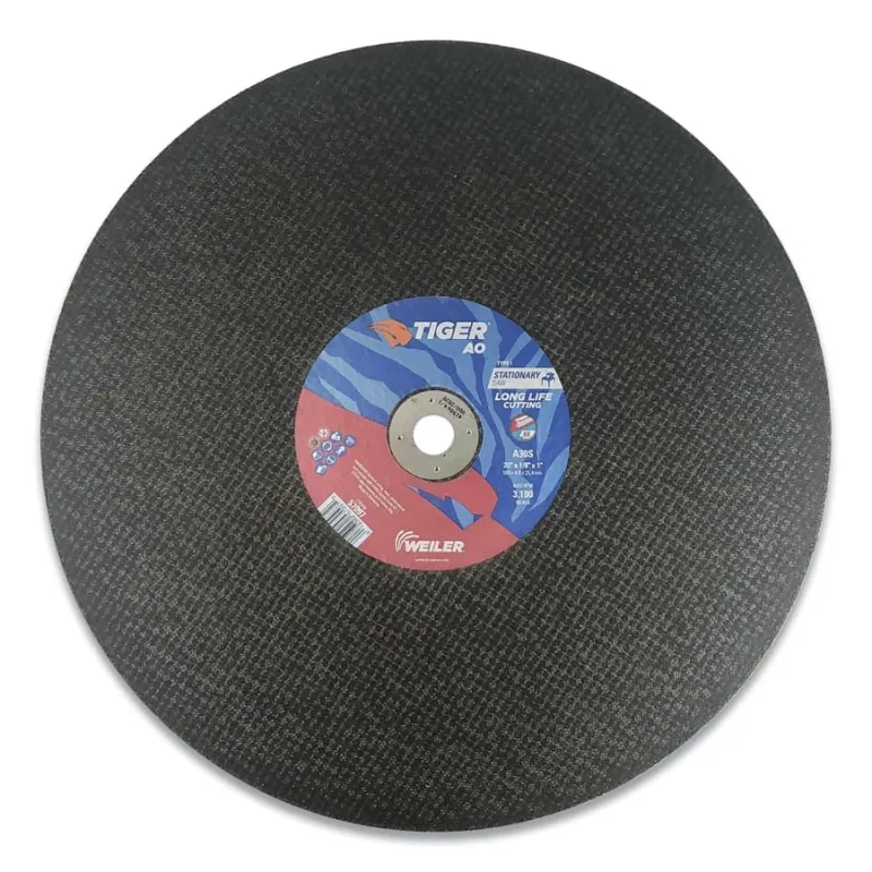 Tiger® AO Type 1 Stationary Saw Large Cutting Wheel, 20 in dia x 1/8 in, 1 in Arbor Hole, A30S