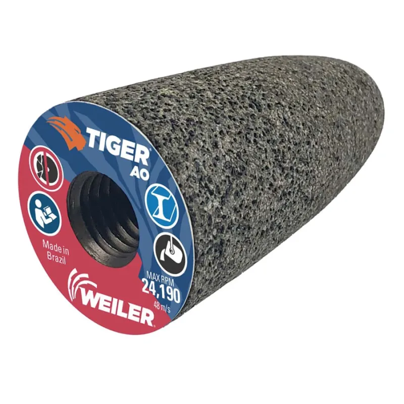 Tiger® Grinding Cone, 1-1/2 in dia x 2-1/2 in Thick x 5/8 in-11 Arbor, 24 Grit, Aluminum Oxide, Type 16, 12 EA/BX