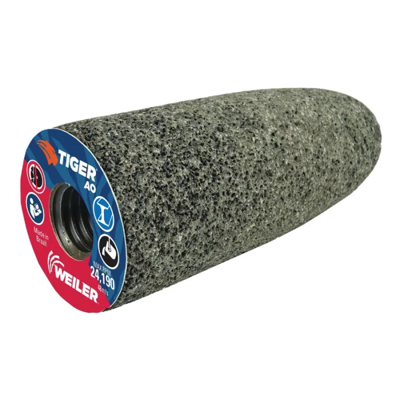 Tiger® Grinding Cone, 1-1/2 in dia x 3 in Thick x 5/8 in-11 Arbor, 24 Grit, Aluminum Oxide, Type 16, 12 EA/BX