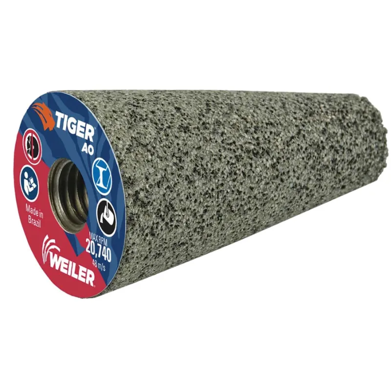 Tiger® Grinding Cone, 1-3/4 in dia x 3 in Thick x 5/8 in-11 Arbor, 24 Grit, Aluminum Oxide, Type 17, 12 EA/BX