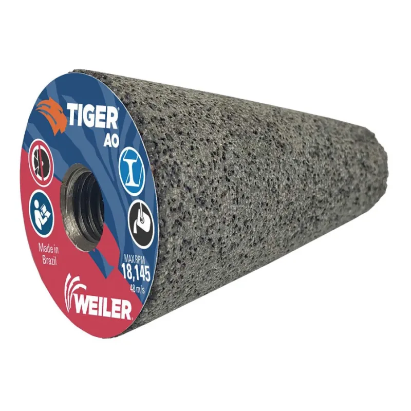 Tiger® Grinding Cone, 2 in dia x 3 in Thick x 5/8 in-11 Arbor, 24 Grit, Aluminum Oxide, Type 17, 12 EA/BX