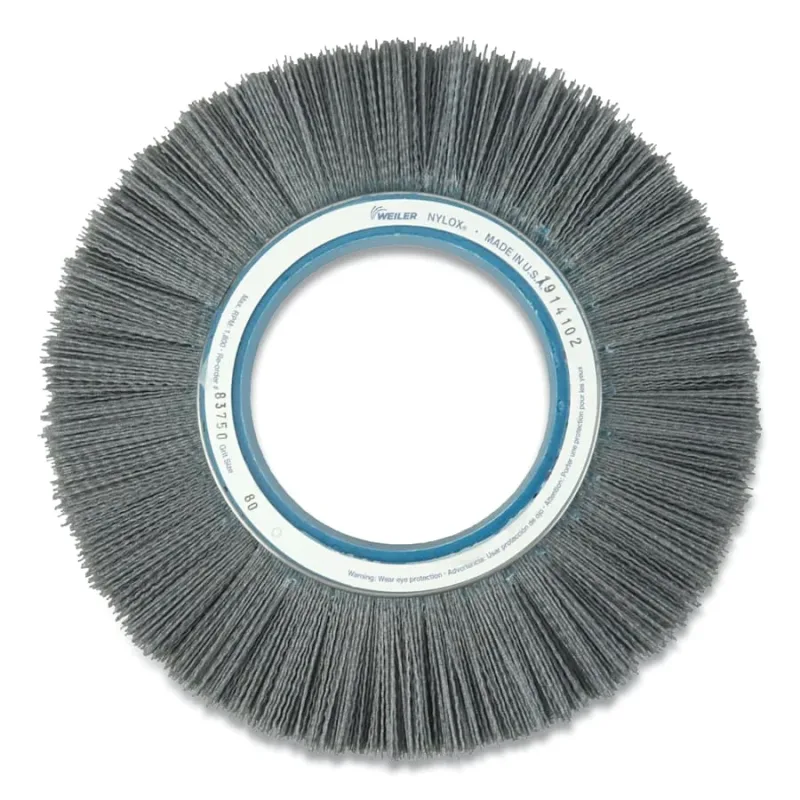 12 in Crimped Filament Nylox Wheel, 0.040/80SC Fill, 5-1/4 in Arbor Hole