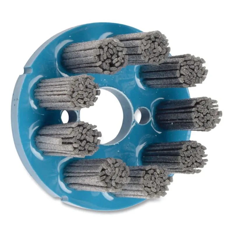 3 in Nylox Disc Brush, Rectangular Filament, 80SC Fill Grit, 7/8 in Arbor Hole