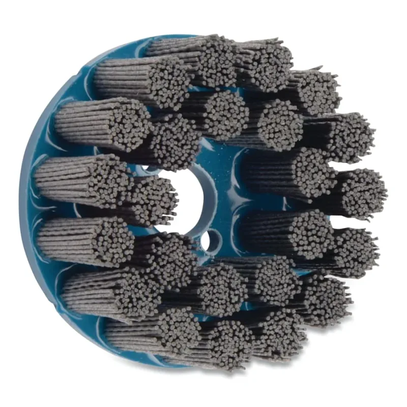 4 in Nylox Disc Brush, Crimped Filament, 0.040/120SC Fill, 7/8 in Arbor Hole