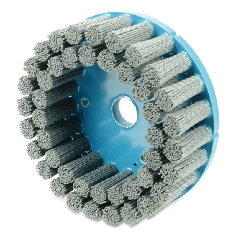 6 in Nylox Disc Brush, Crimped Filament, 0.035/180SC Fill, 7/8 in Arbor Hole