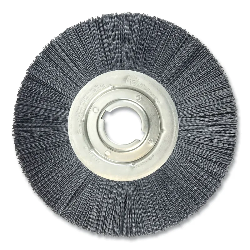 Burr-Rx™ Crimped Filament Wheel Brush, 12 in dia, 1-1/4 in W Face, Abrasive Nylon, 1800 rpm