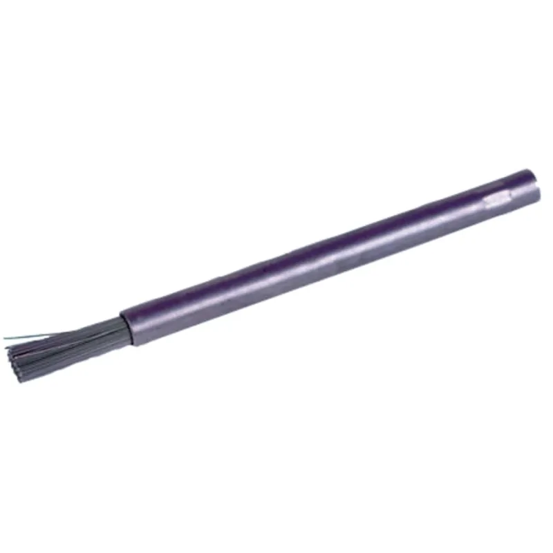 Stem-Mounted Pencil End Brushes, Stainless Steel, 8,000 rpm, 1/4" x 0.0104