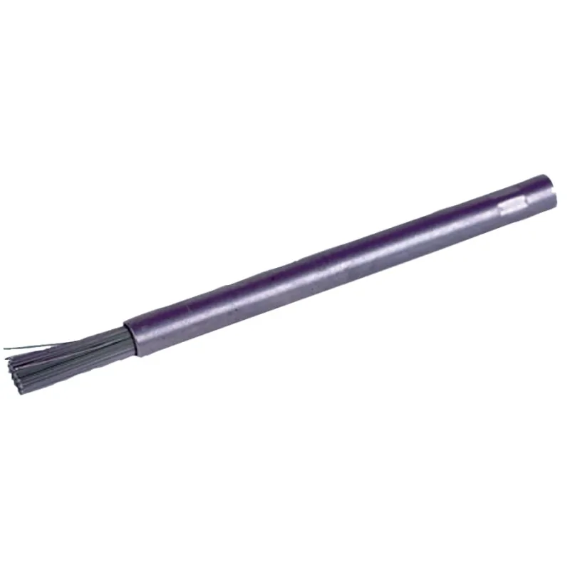 Stem-Mounted Pencil End Brushes, Steel, 8,000 rpm, 1/4" x 0.0104
