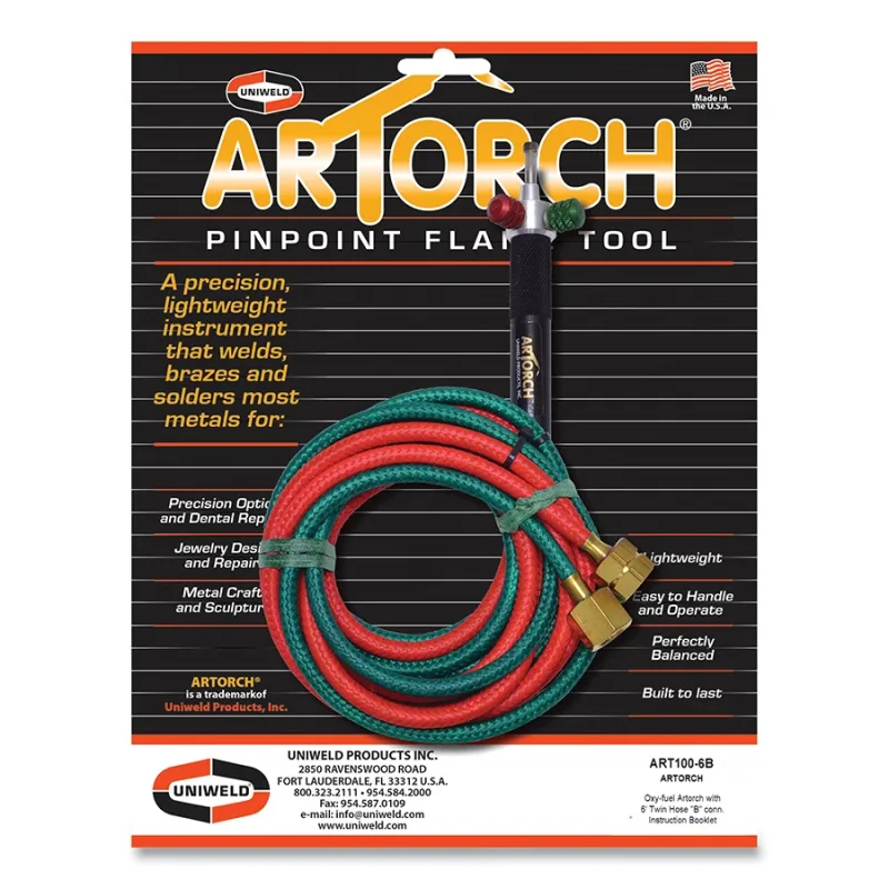 ArTorch® Pinpoint Flame Tool Kit, Acetylene/Oxygen/LPG, Includes 6 ft Twin Hose with B Fittings