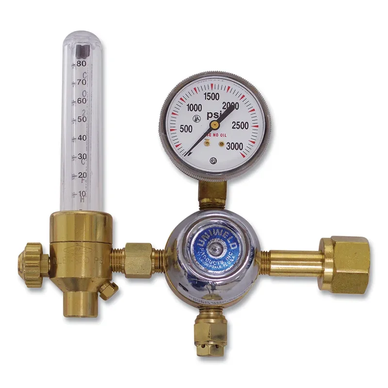 CEF Series Flowmeter, Carbon Dioxide, 5/8 in-18 RH Outlet Connection, 10-80 SCFH Flow Cap.