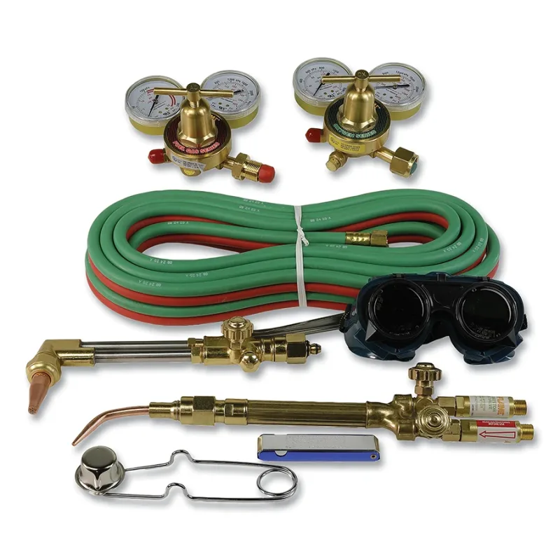 V-Style Medium-Duty Oxy-Acetylene Torch Kits, Upgraded Flashback Arrestors, Clamshell Package