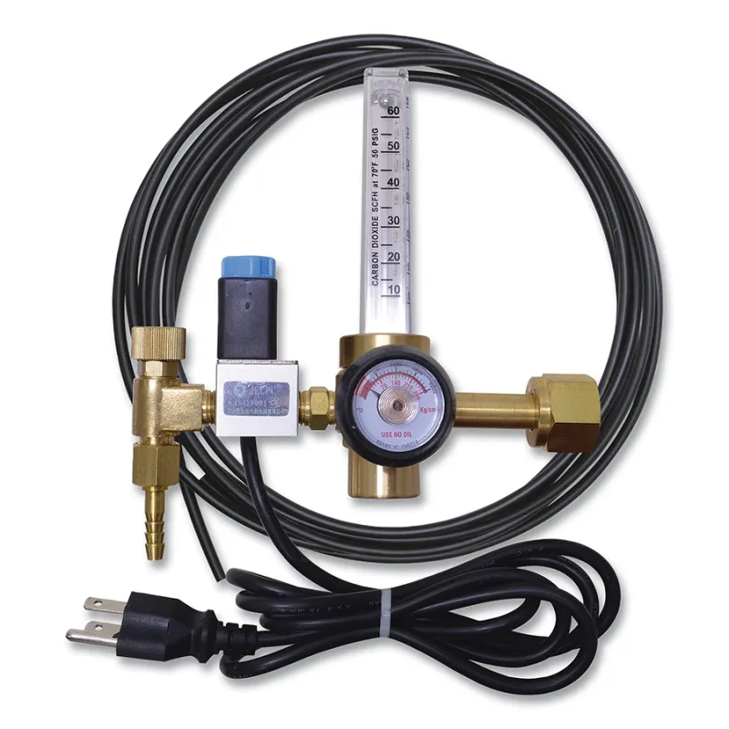 CO2 Fast-Grow Flowmeter Regulator Kit, with Solenoid Valve, CGA320