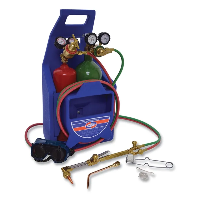 Oxyacetylene Outfit, V-Style, Medium Duty, Portable, Twin Hose, Goggles, Flint Lighter