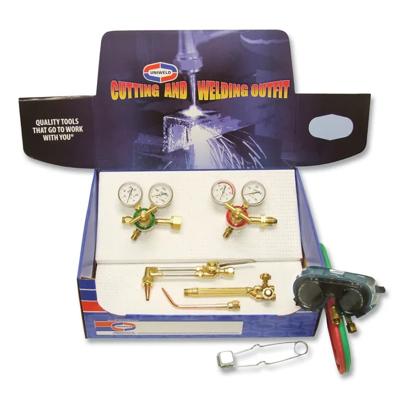 Oxyacetylene Outfit, V-Style, Medium Duty, Handle, Cutting Attachment, Tips