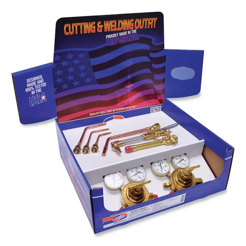 Roughneck V-Style Cutting and Welding Outfit, RV Series Regulators CGA300/CGA540, Heavy-Duty, Oxyacetylene