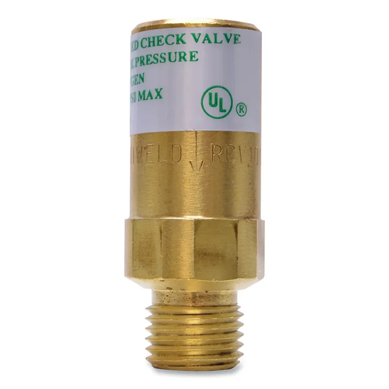 Check Valve, Regulator, Oxygen, 9/16 in to 18 in Thread Size, "B" Connection, Single