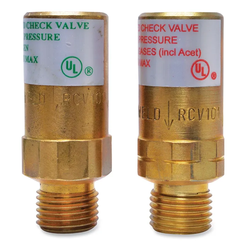 Check Valve, Regulator, Oxygen/Fuel, 9/16 in to 18 in Thread Size, "B" Connection, Single