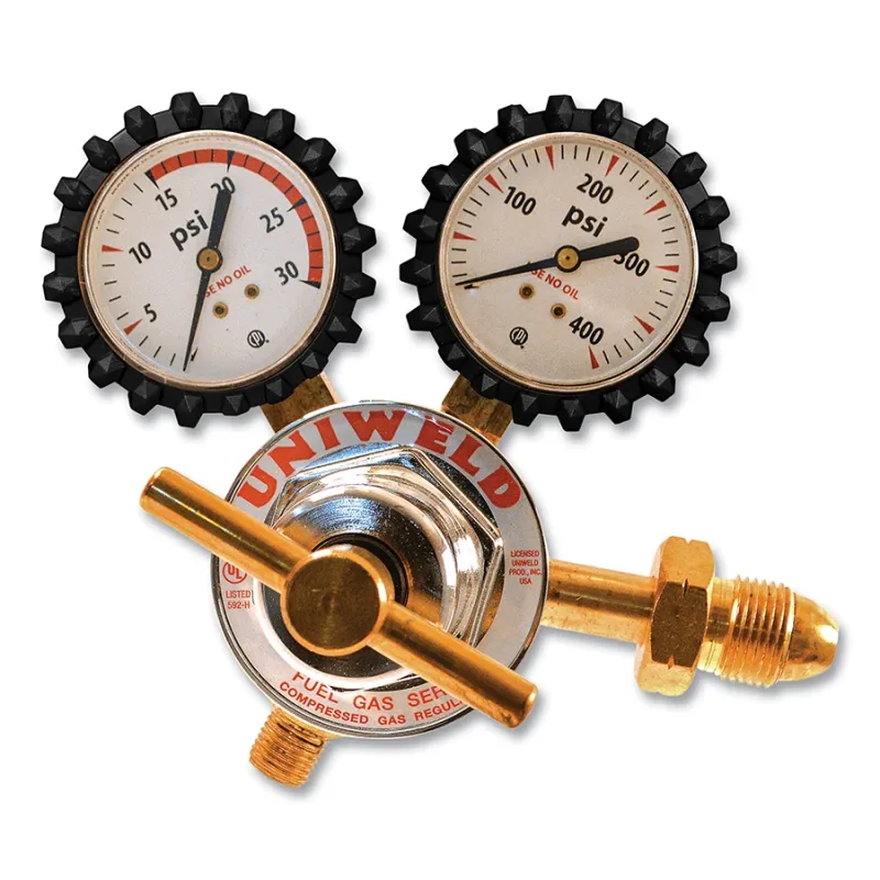 Single Stage Regulator - RUH82 Series, Acetylene, CGA 510, 2 to 15 psig Delivery, 3000 psig Inlet, with Protective Boots