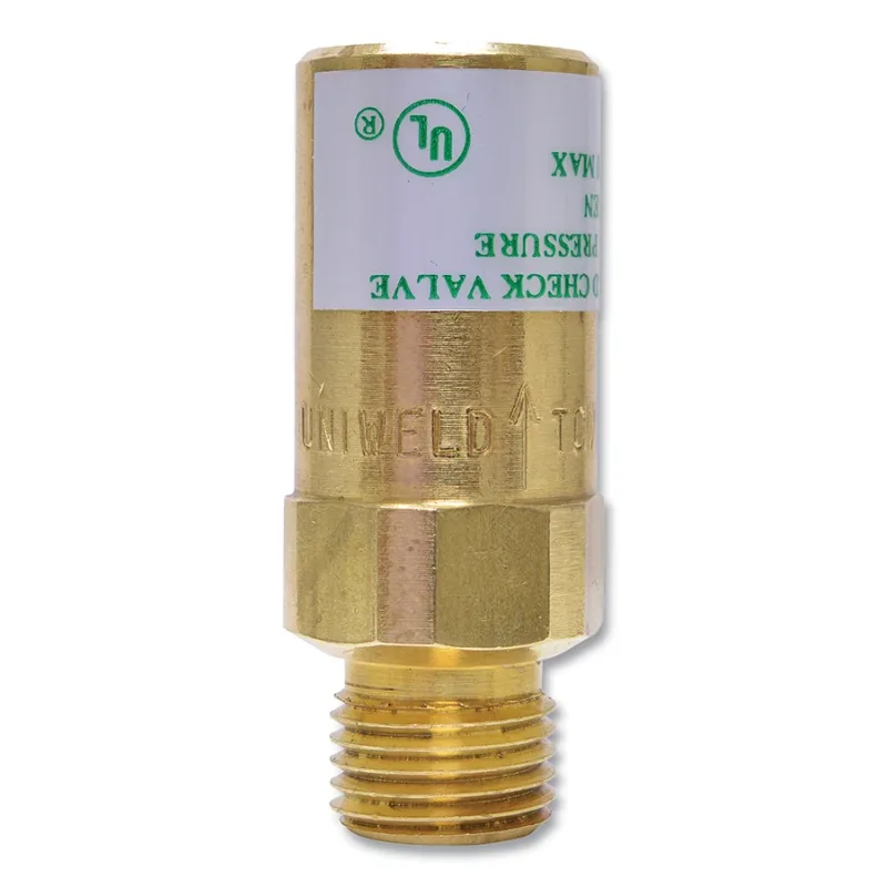 Check Valve, Torch, Oxygen, 9/16 in to 18 in Thread Size, "B" Connection, Single