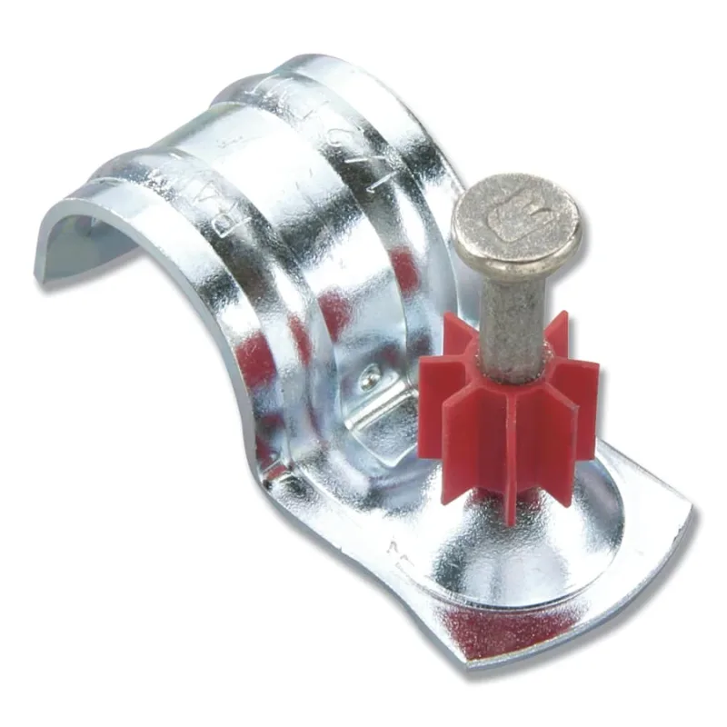 .300 in Dia Head Pins with Condiut Clips, 1 in, 1/2 in EMT Domed Clip