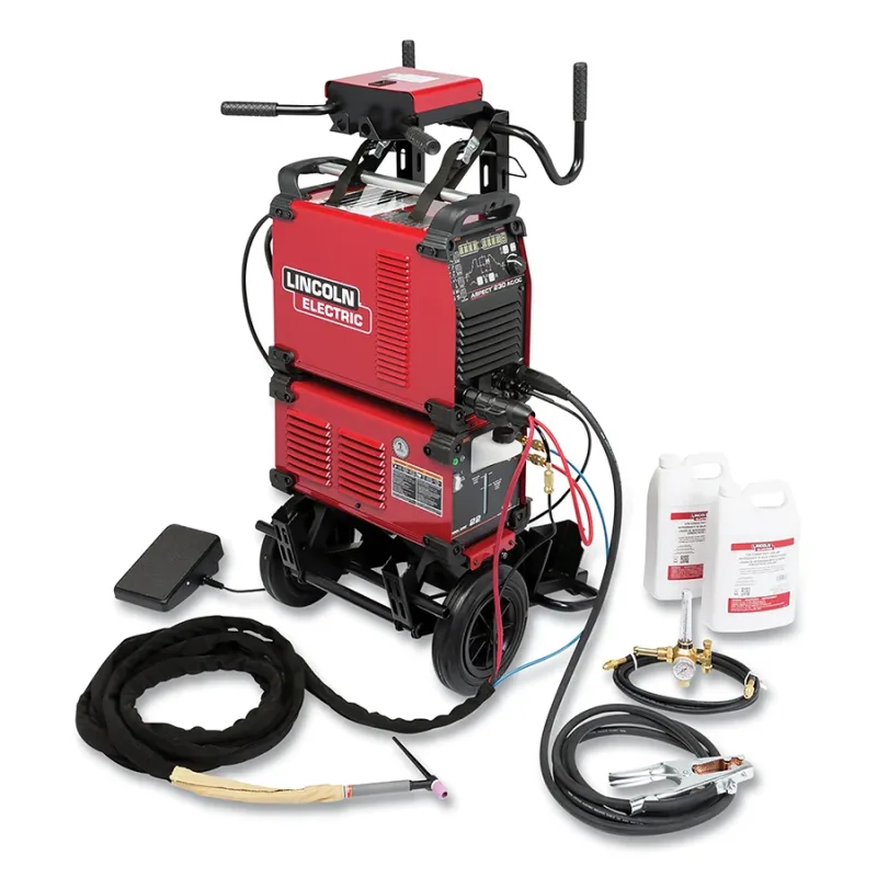 Aspect® 230 AC/DC Water-Cooled One-Pak® TIG Welder, 150 A, Single-/Three-Phase