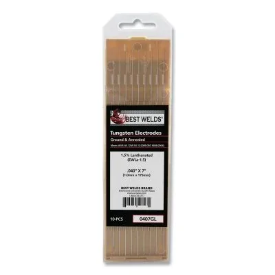1.5%anthanated Tungsten Electrode, 0.040 in x 7 in, 10 PK