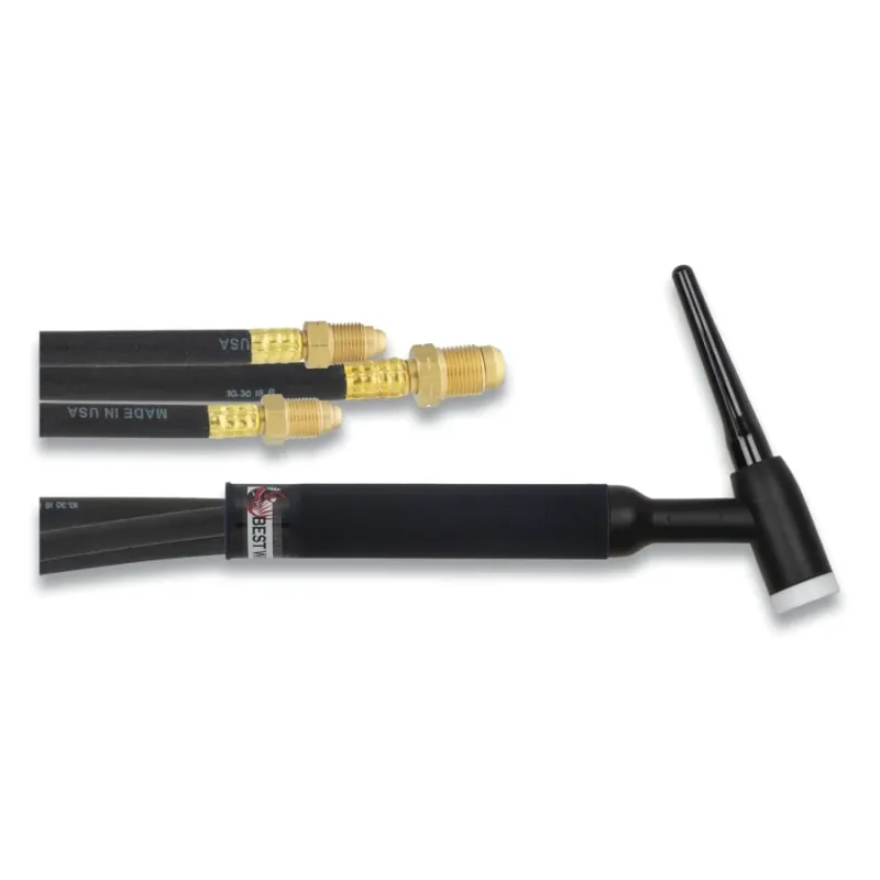 12 TIG Torch Package, Water Cooled, 500 A, Rigid Head, 1-Pc 25 ft Cable, Rubber