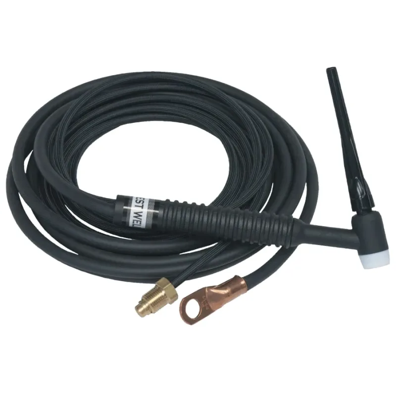17 TIG Torch Package, Air Cooled, 150 A, Rigid Head, 2-Pc 12.5 ft Cable, Vinyl