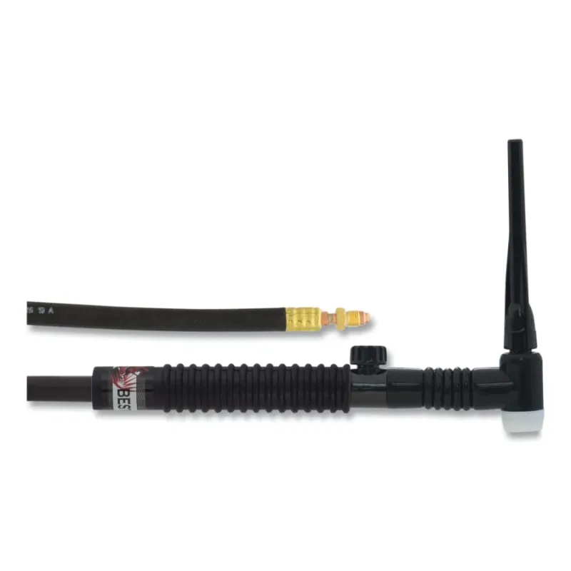 17FVMT TIG Torch Package, Air Cooled, 150 A, Flex Head with Valve, 1-Pc 25 ft Cable, Rubber