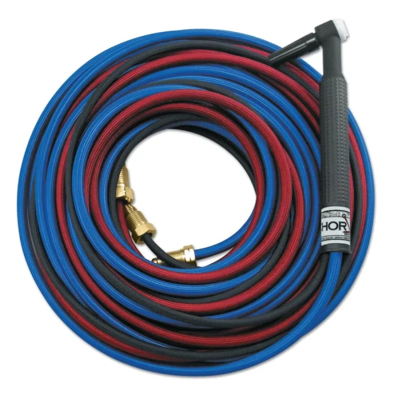 20M TIG Torch Package, Water Cooled, 250 A, Machine Head, 12.5 ft Cable, Braided Rubber