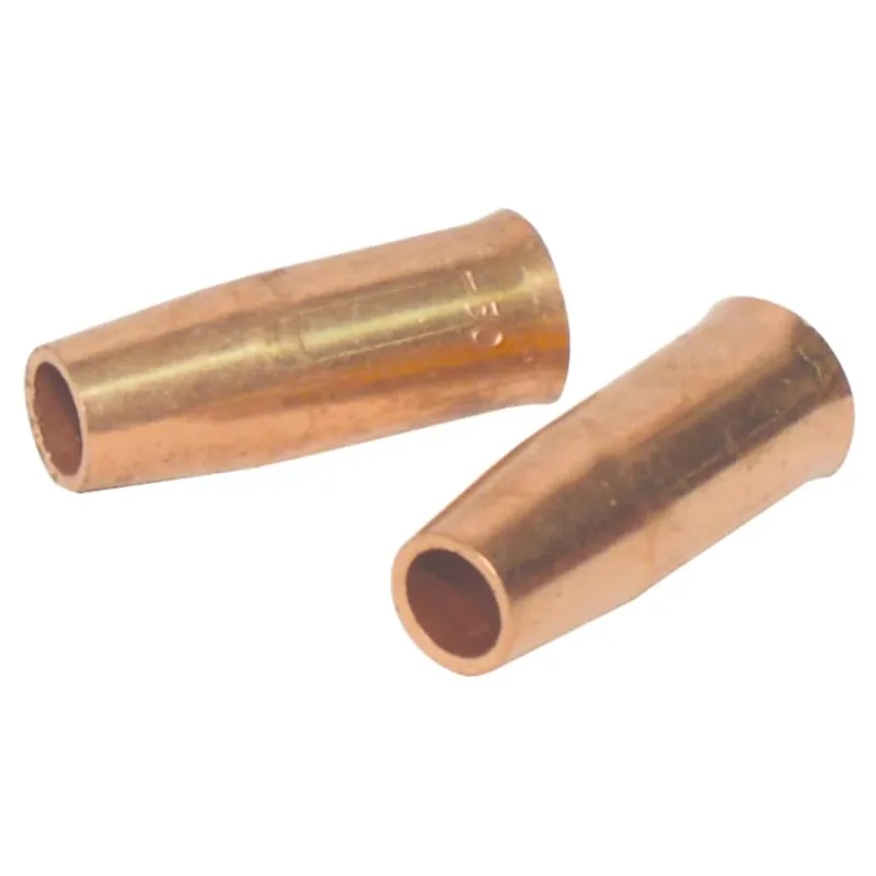 MIG Gun Nozzle, 1/8 in Recess, 1/2 in Bore, For Tweco® Style 21, Self-Insulated, Copper