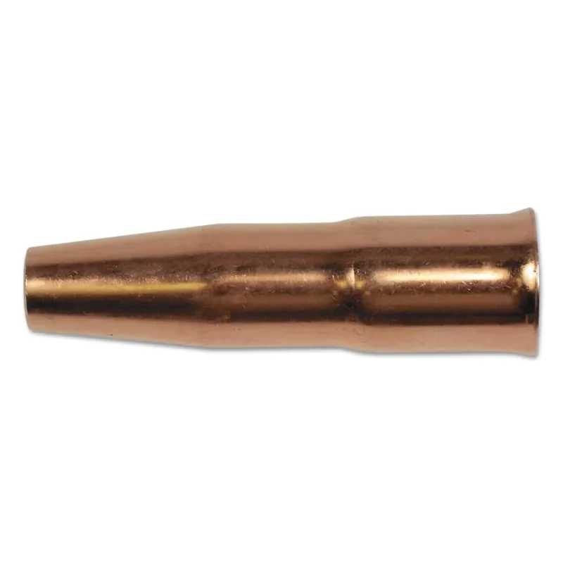 MIG Gun Nozzle, 3/8 in Bore, 1/8 in Recess, Tweco® Style 22, Tapered, Short Stop, Copper